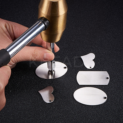201 Stainless Steel Mirror Polished Finish Stamping Blank Tag Pendants STAS-BC0002-30P-1