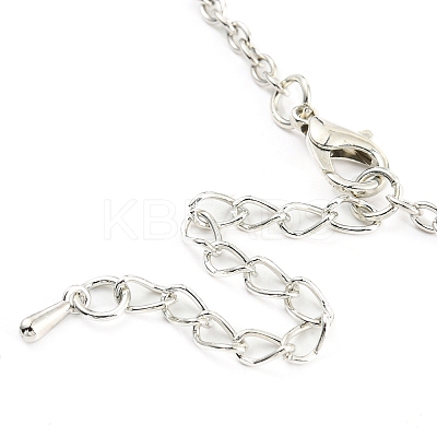 Valentine's Day Acrylic Pendant Necklace with Zinc Alloy Chains LS-NJEW-D049-01A-P-1