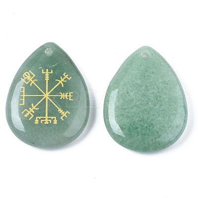 Natural Green Aventurine Pendants G-T122-72I-1