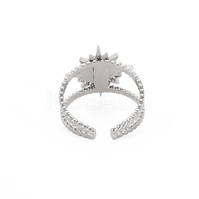 201 Stainless Steel Open Cuff Finger Ring Enamel Settings X-STAS-S119-159A-P-1