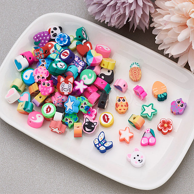 330pcs 11 Style Handmade Polymer Clay Beads CLAY-FW0001-01-1