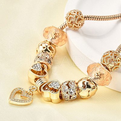 Alloy European Beads Charm Bracelets BJEW-F495-09G-1