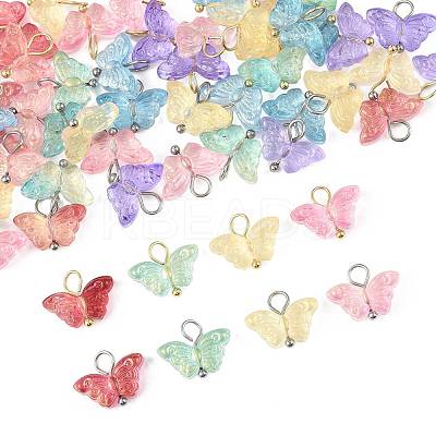70Pcs 14 Colors Glass Pendants PALLOY-FS00052-1