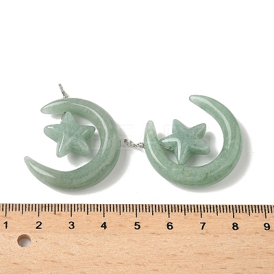 Natural Green Aventurine Pendants G-Z086-01P-24-1