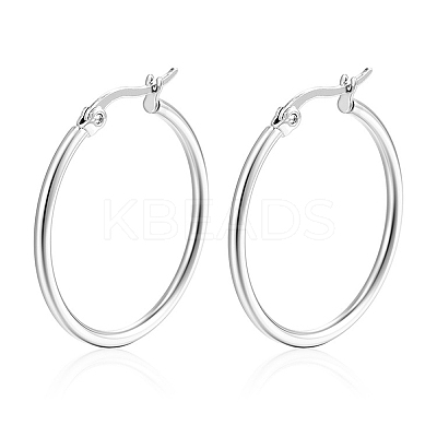 Non-Tarnish 304 Stainless Steel Hoop Earrings PW-WG89744-03-1