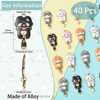 40Pcs 5 Style Alloy Printed Pendants FIND-CJ0001-27-1