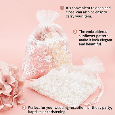Lace Organza Drawstring Gift Bags OP-WH0009-05-1