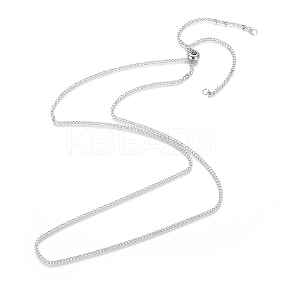 Tarnish Resistant Adjustable 304 Stainless Steel Slider Necklaces MAK-L026-08A-P-1