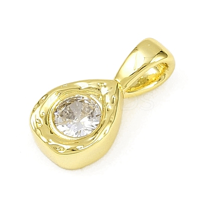 Brass Pave Clear Cubic Zirconia Pendants KK-L238-24G-1
