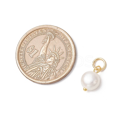 Natural Cultured Freshwater Pearl Potato Charms PALLOY-JF03920-02-1