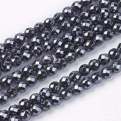 Non-magnetic Synthetic Hematite Beads Strands G-S086-3mm-1