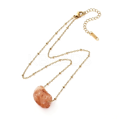 Rough Raw Natural Mixed Stone Pendant Necklaces NJEW-JN03641-1