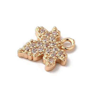 Brass Micro Pave Cubic Zirconia Charms KK-C062-046G-02-1