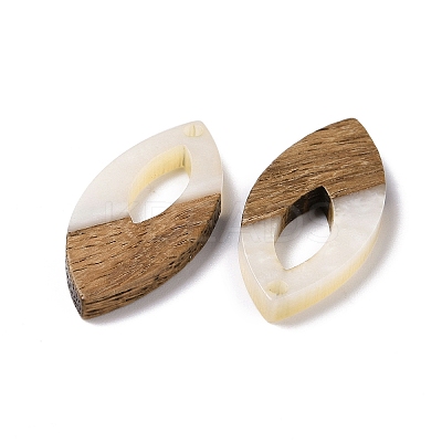 Opaque Resin & Walnut Wood Pendants RESI-N025-047B-02-1