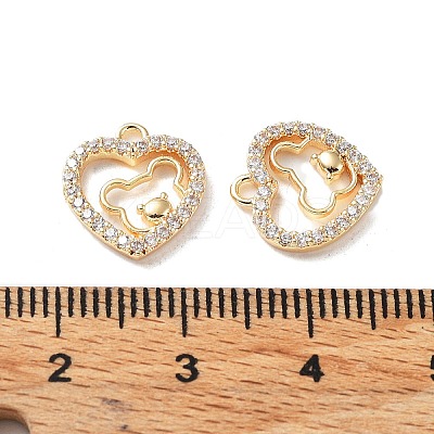 Rack Plating Brass Micro Pave Cubic Zirconia Pendants KK-K333-84G-1