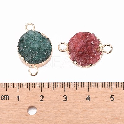 Natural Drusy Agate Flat Round Links connectors G-P090-17-1