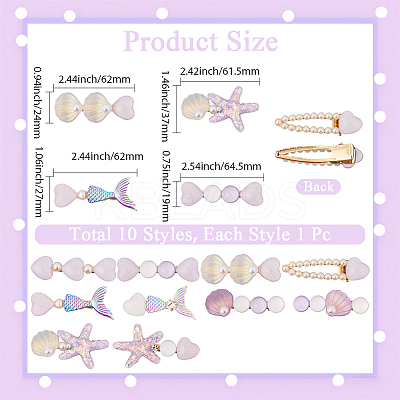 2 Bags 2 Styles Resin & Alloy Alligator Hair Clips AJEW-CY0001-39C-1