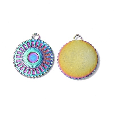 Ion Plating(IP) 304 Stainless Steel Pendant Cabochon Settings STAS-C066-13M-1