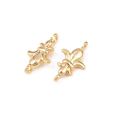 Brass Fleur De Lis Connector Charms KK-H524-04G-1