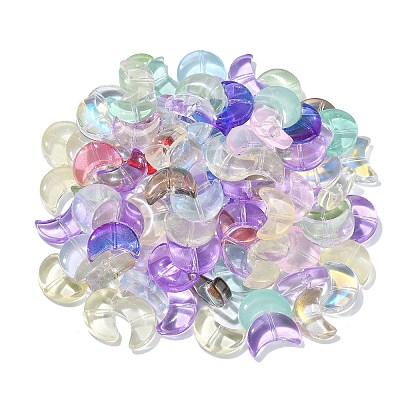 100Pcs Transparent Spray Painted Glass Beads GLAA-CJ0002-12-1
