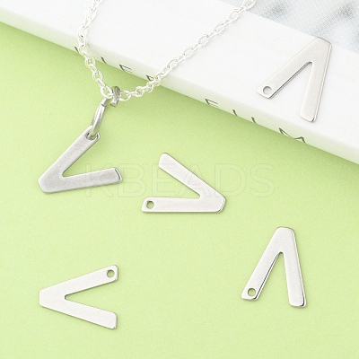Tarnish Resistant 304 Stainless Steel Letter Charms X-STAS-O072-V-1
