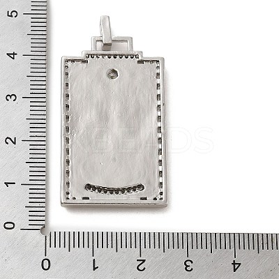 Brass Micro Pave Cubic Zirconia Pendants with Enamel KK-H458-01P-05-1