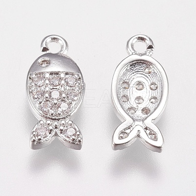 Brass Micro Pave Cubic Zirconia Charms LS-KK-A144-059P-1