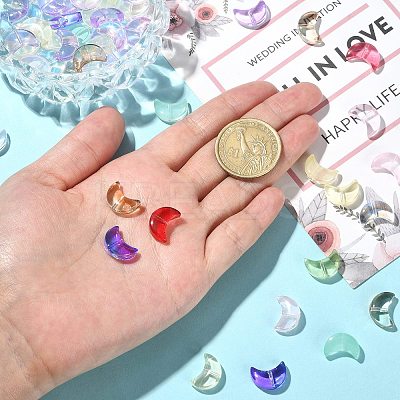 100Pcs Transparent Spray Painted Glass Beads GLAA-CJ0002-12-1