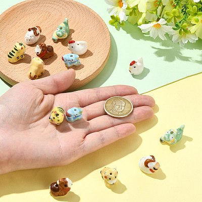 14Pcs 7 Styles Handmade Porcelain Beads PORC-CJ0001-40-1