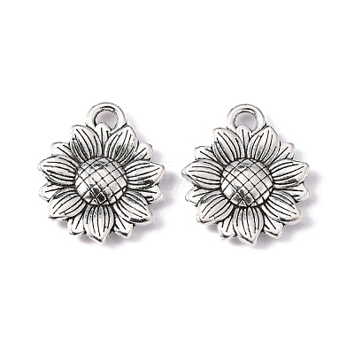 Sunflower Tibetan Style Alloy Pendants X-TIBEP-R344-35AS-LF-1