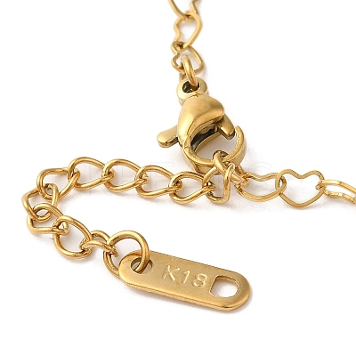 Ion Plating(IP) 304 Stainless Steel Heart Link Chain Bracelets BJEW-L673-026G-1