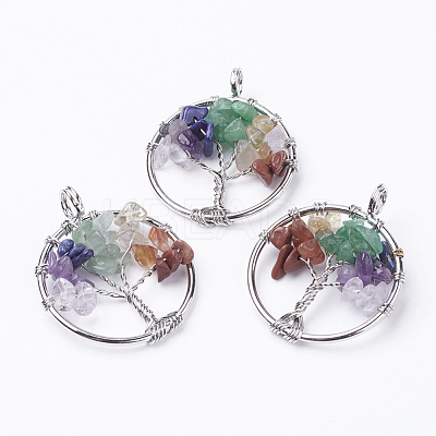 Natural & Synthetic Mixed Stone Pendants G-E419-P-1