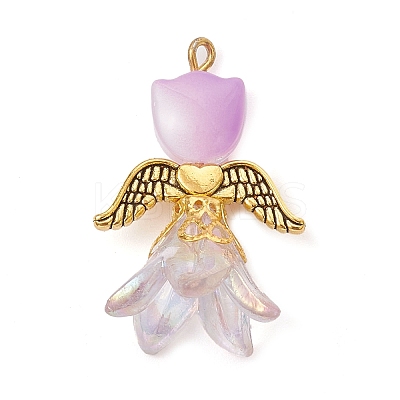 10Pcs Transparent Acrylic and Glass Pendants PALLOY-JF02446-1