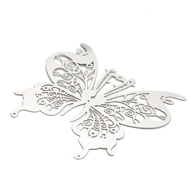 201 Stainless Steel Laser Cut Connector Charms STAS-Z116-04P-01-1