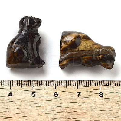 Natural Tiger Eye Carved Dog Figurines DJEW-L023-A04-1