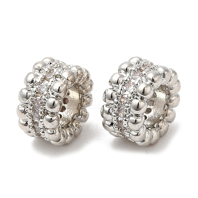Rack Plating Brass Cubic Zirconia European Beads KK-R147-05P-1