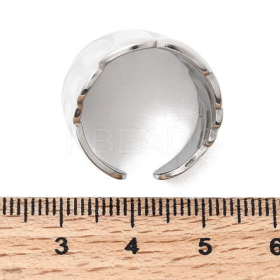 304 Stainless Steel Open Cuff Rings for Women RJEW-K313-17P-1