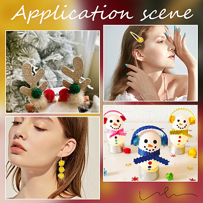 120Pcs Handmade DIY Doll Craft Pom Pom Yarn Pom Pom Balls AJEW-SC0003-15D-02-1