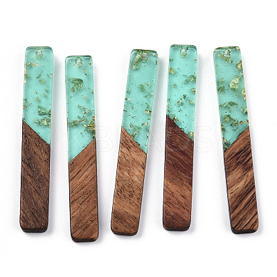 Transparent Resin & Walnut Wood Big Pendants RESI-TAC0017-03B-1