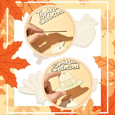 Thanksgiving Day Theme Unfinished Wood Cutouts WOOD-CJC0009-03-1