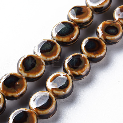 Handmade Porcelain Ceramic Beads Strands PORC-Q265-008B-1