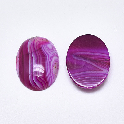 Natural Banded Agate/Striped Agate Cabochons G-T122-22B-1