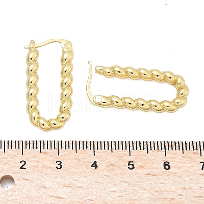 Brass Twist Rectangle Hoop Earrings for Women EJEW-L297-01B-G-1