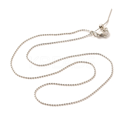 1mm Rack Plating Brass Ball Chain Adjustable Slider Necklaces for Women Men MAK-L044-51P-1