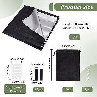 Polyester Portable Window Blackout Curtain for Travel AJEW-WH0471-139-1