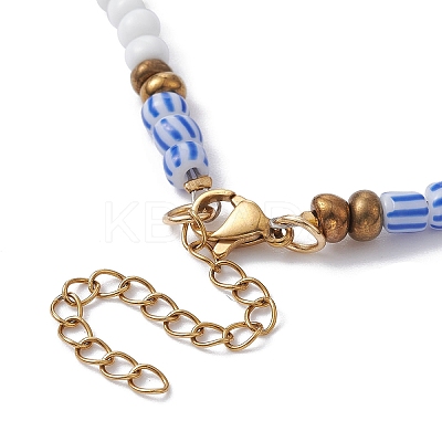 Glass Seed Beaded Necklace for Women NJEW-JN04393-1