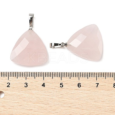 Natural Rose Quartz Pendants G-L614-D04-P04-1