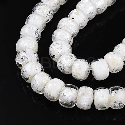 Luminous Handmade Silver Foil Glass Beads Strands FOIL-N029-02B-01-1
