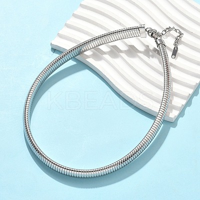 12MM 304 Stainless Steel Flat Snake Chain Necklaces for Women NJEW-U049-01P-1