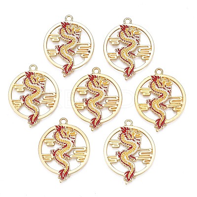 Rack Plating Alloy Enamel Pendants LS-X-ENAM-N055-079-1